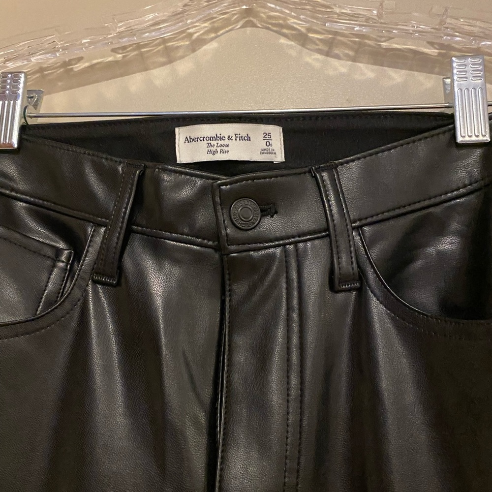 NWOT Abercrombie and Fitch high waisted vegan leather pants.